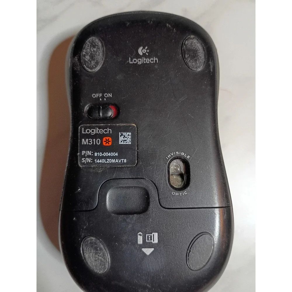 Logitech M310 Wireless Optical Mouse Gray Black 810-004004 with Nano Receiver